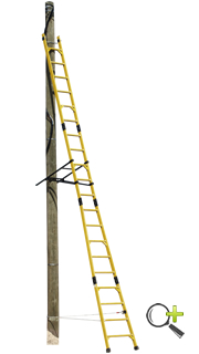 Приставная диэлектрическая лестница для подъёма на опоры